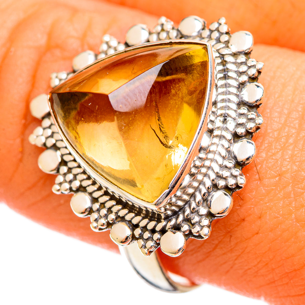 Citrine Sugarloaf Rings handcrafted by Anasilvercos - RING114525