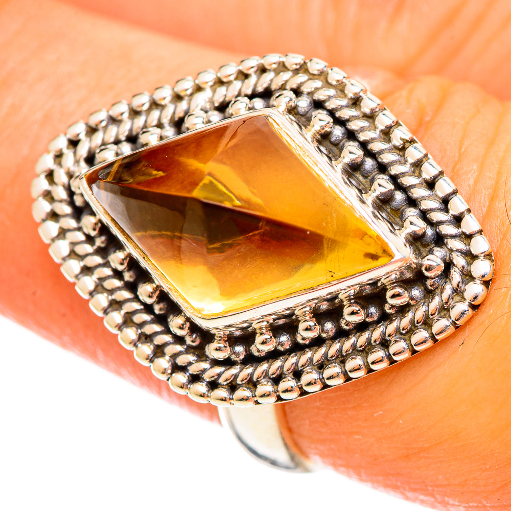 Citrine Sugarloaf Rings handcrafted by Anasilvercos - RING114527