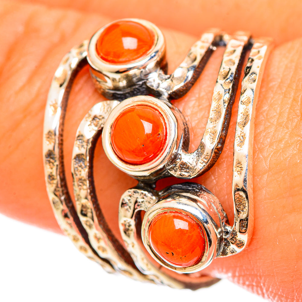 Mediterranean Red Coral Rings handcrafted by Anasilvercos - RING114534