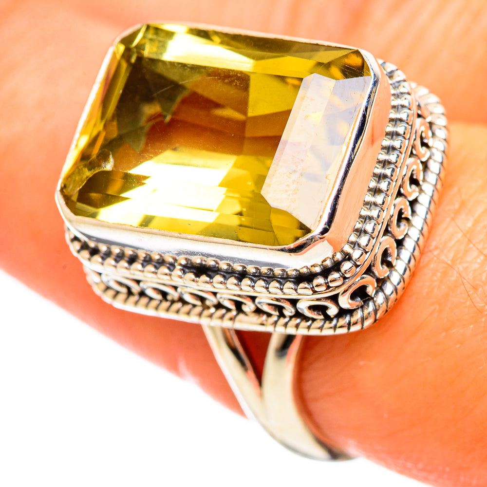Lemon Quartz Rings handcrafted by Anasilvercos - RING114547