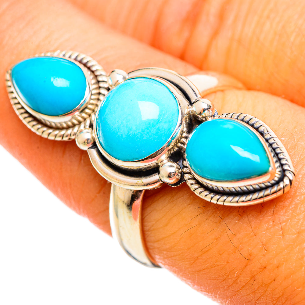 Sleeping Beauty Turquoise Rings handcrafted by Anasilvercos - RING114550