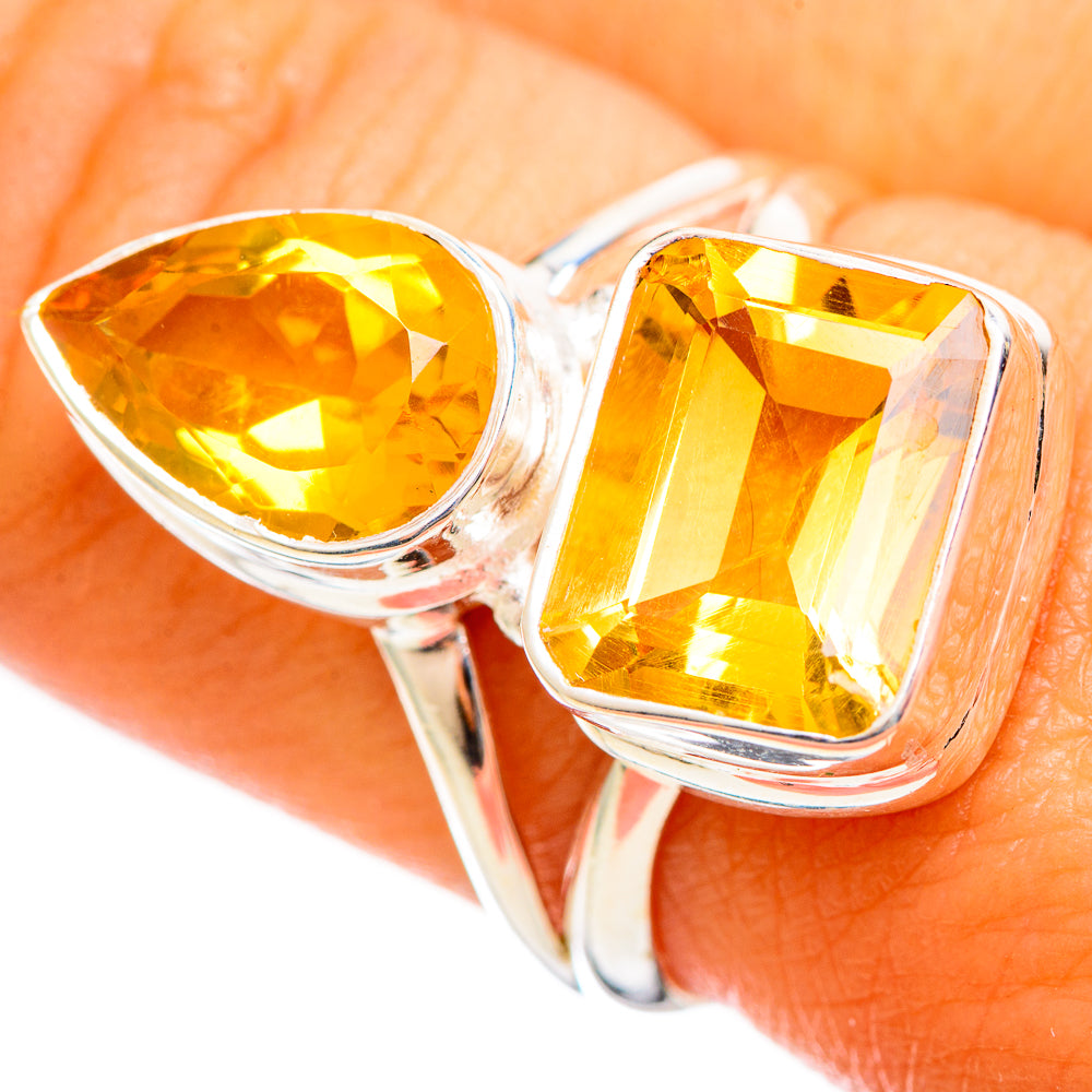 Citrine Sugarloaf Rings handcrafted by Anasilvercos - RING114556