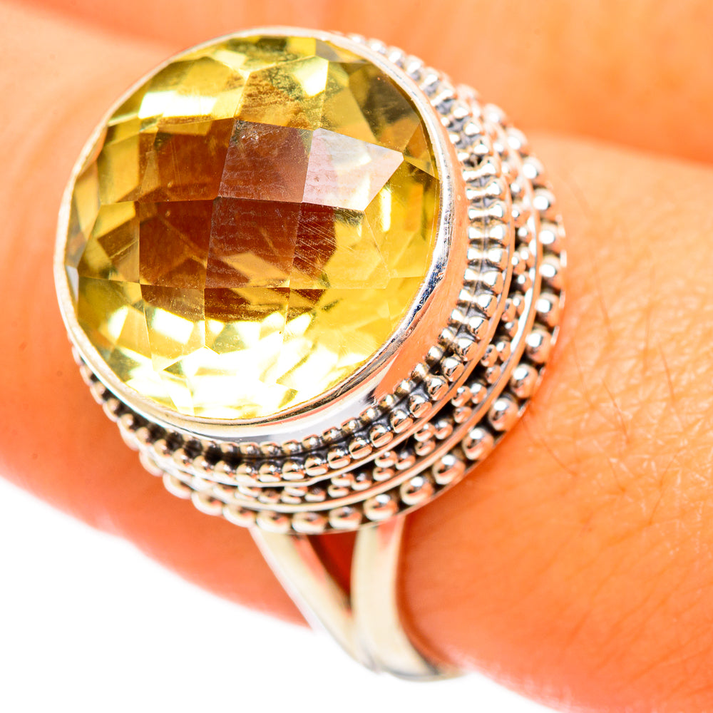 Lemon Quartz Rings handcrafted by Anasilvercos - RING114570