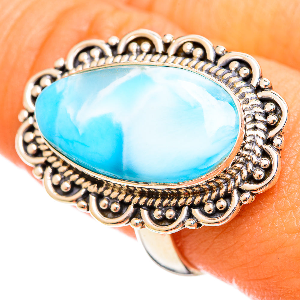 Larimar Rings handcrafted by Anasilvercos - RING114605