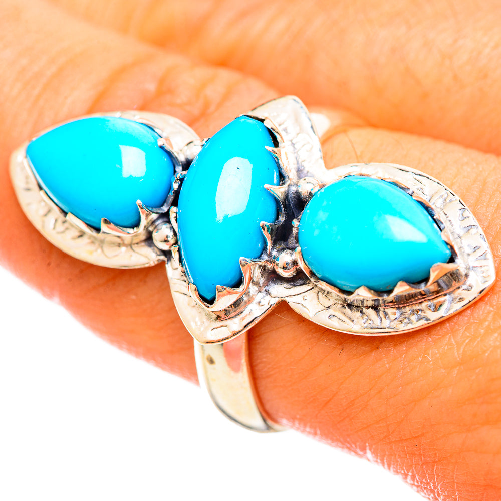 Sleeping Beauty Turquoise Rings handcrafted by Anasilvercos - RING114607
