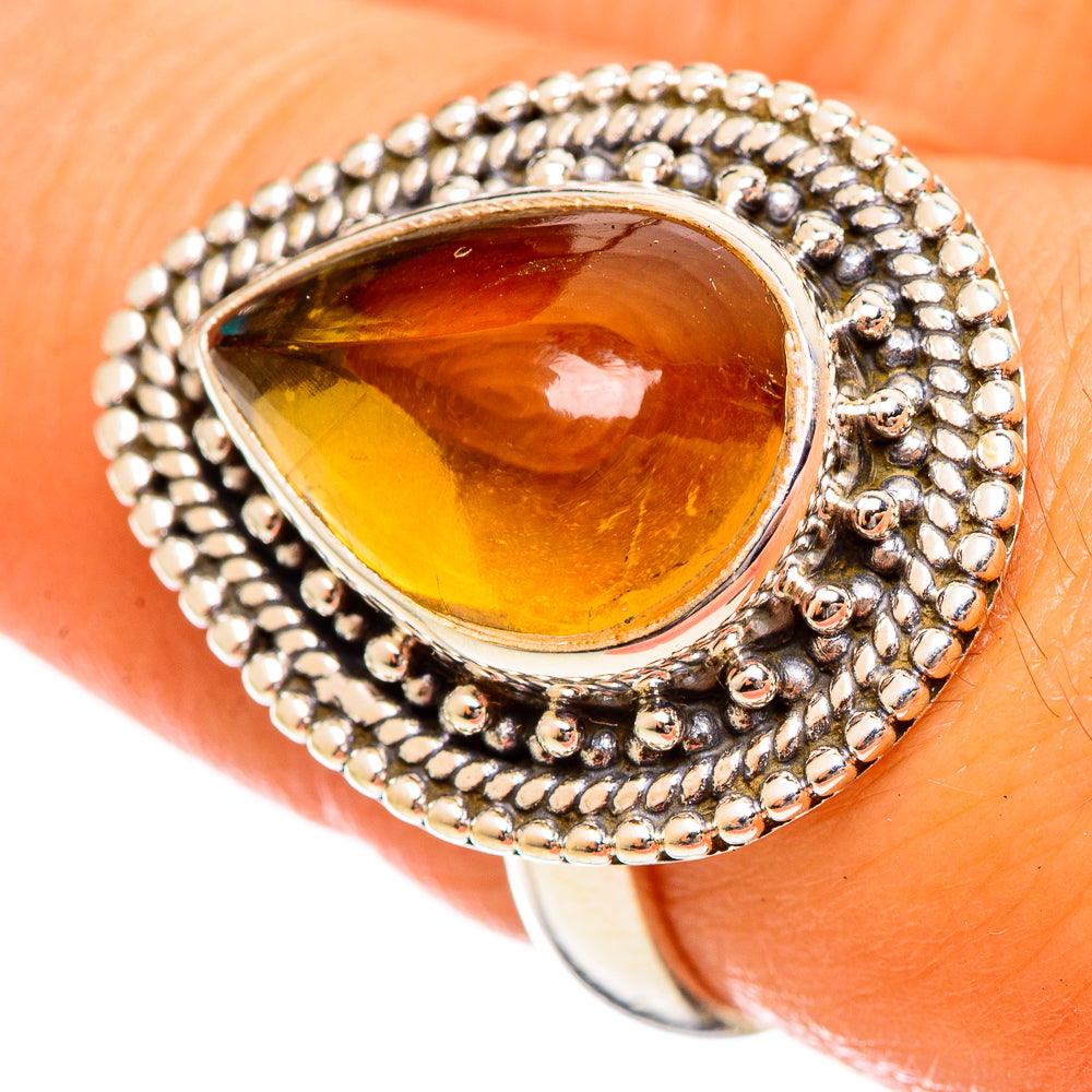 Citrine Sugarloaf Rings handcrafted by Anasilvercos - RING114610