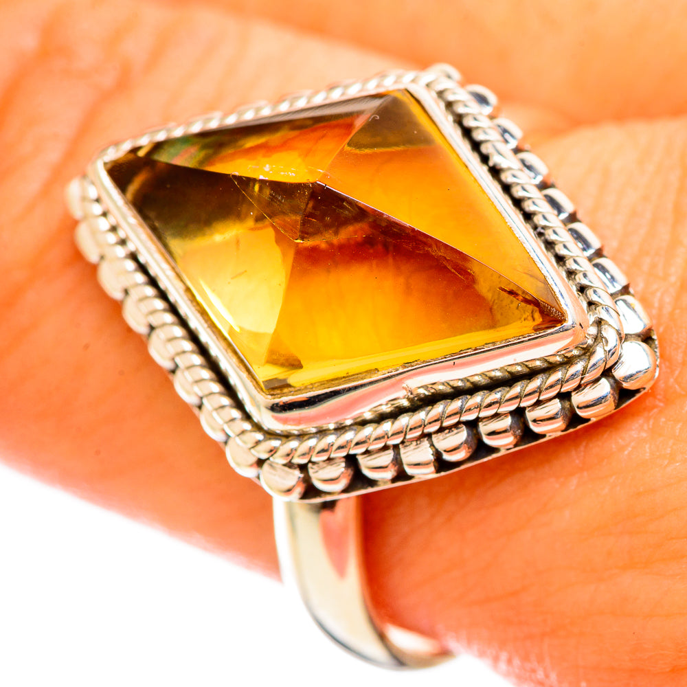 Citrine Sugarloaf Rings handcrafted by Anasilvercos - RING114612