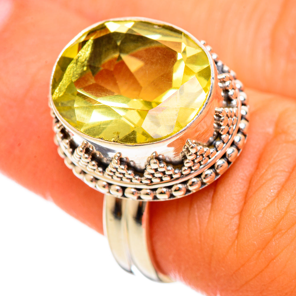 Lemon Quartz Rings handcrafted by Anasilvercos - RING114623