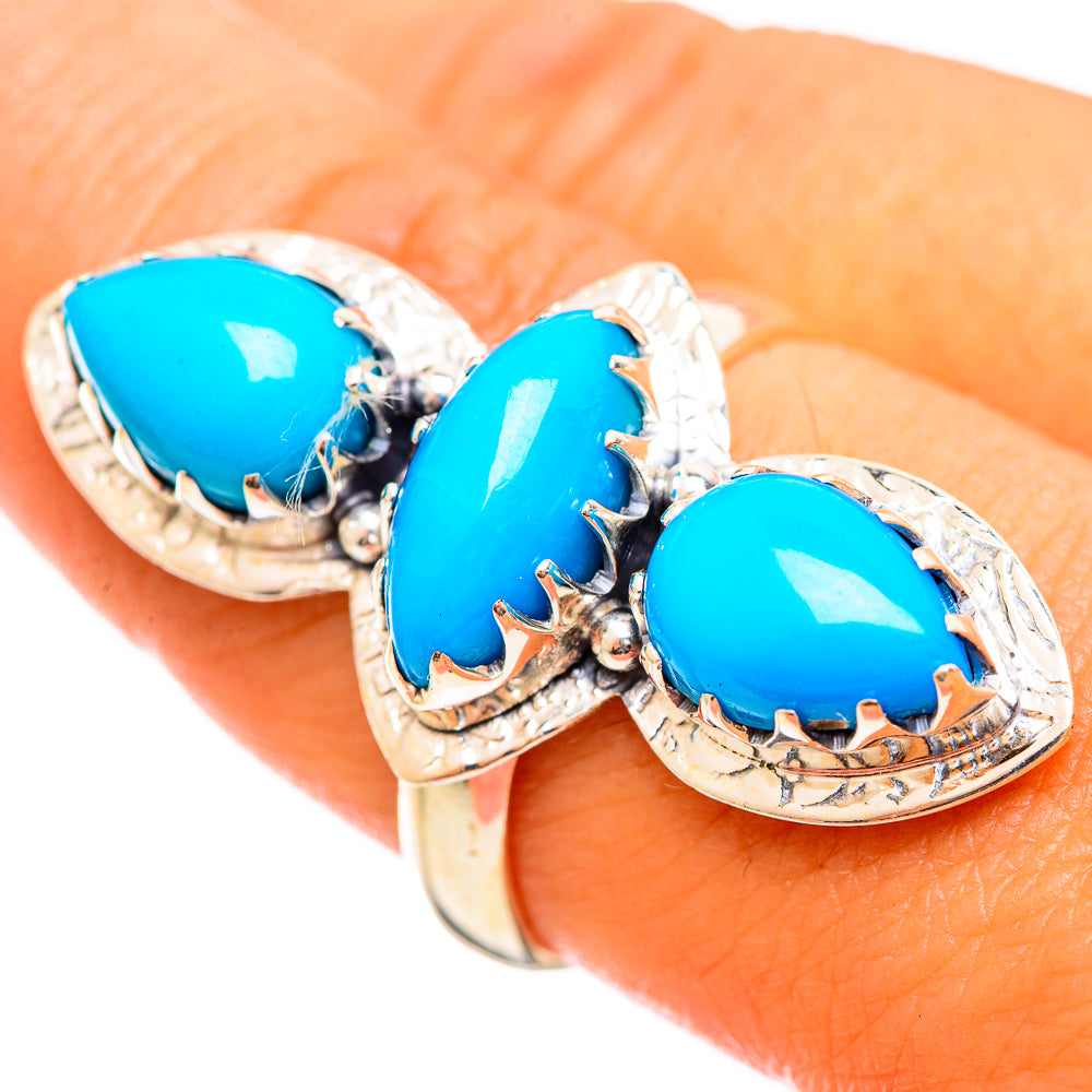 Sleeping Beauty Turquoise Rings handcrafted by Anasilvercos - RING114625