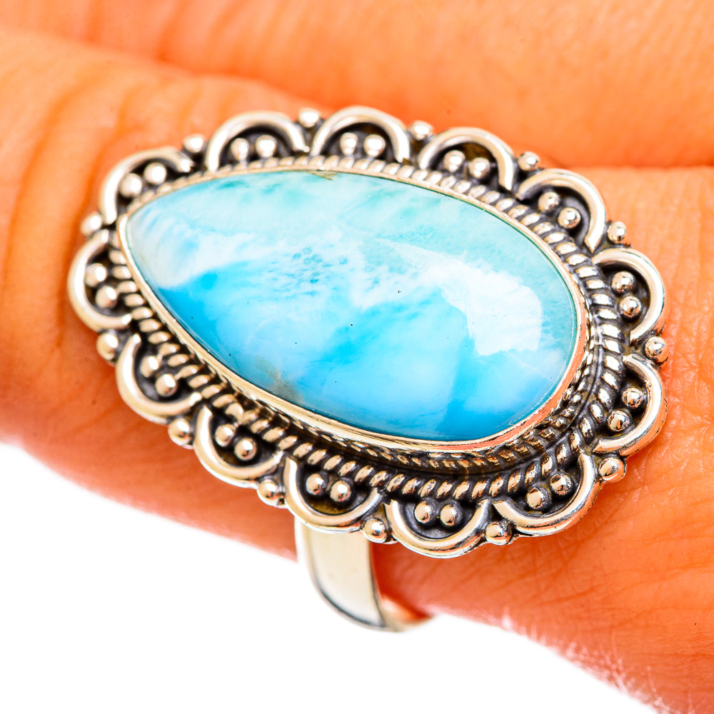Larimar Rings handcrafted by Anasilvercos - RING114626