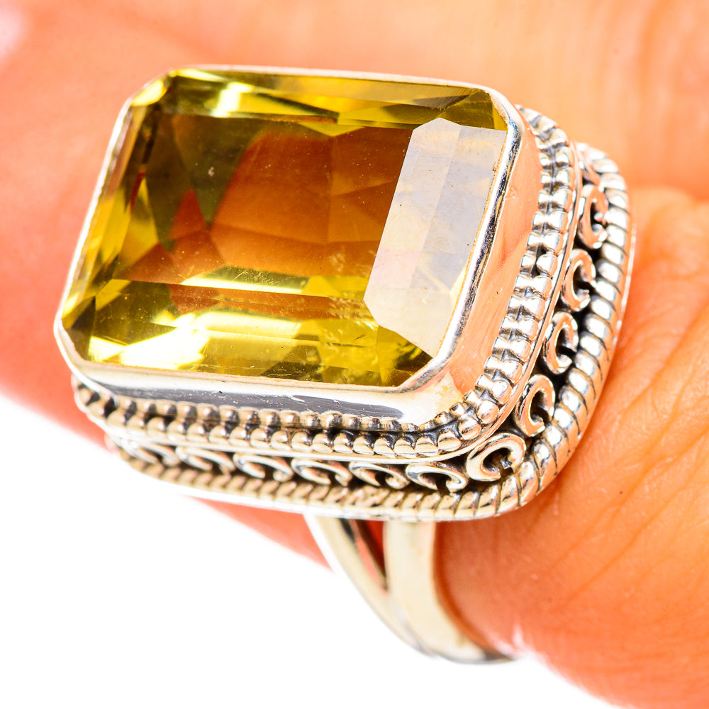 Lemon Quartz Rings handcrafted by Anasilvercos - RING114637