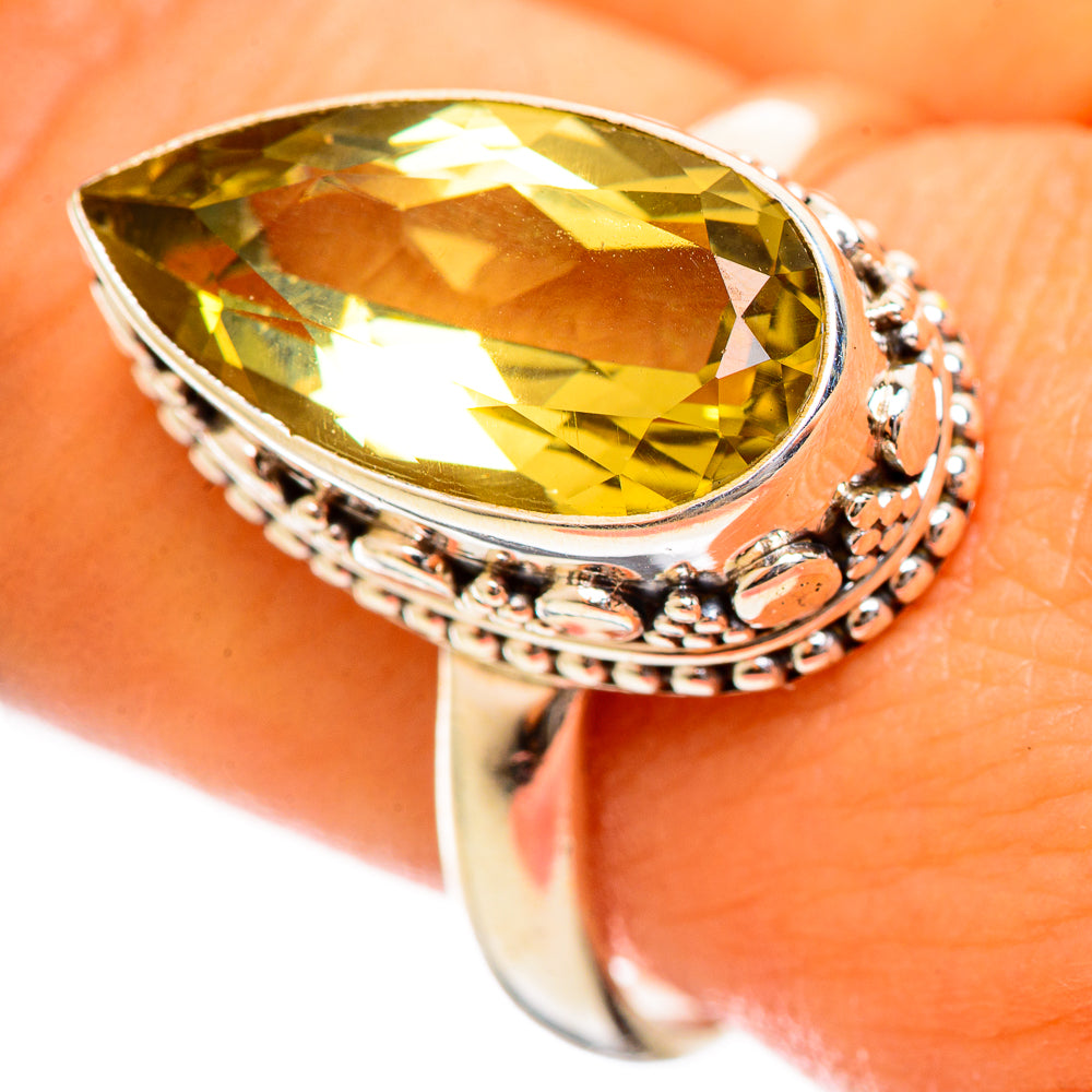 Lemon Quartz Rings handcrafted by Anasilvercos - RING114638