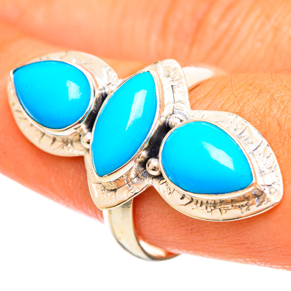 Sleeping Beauty Turquoise Rings handcrafted by Anasilvercos - RING114639