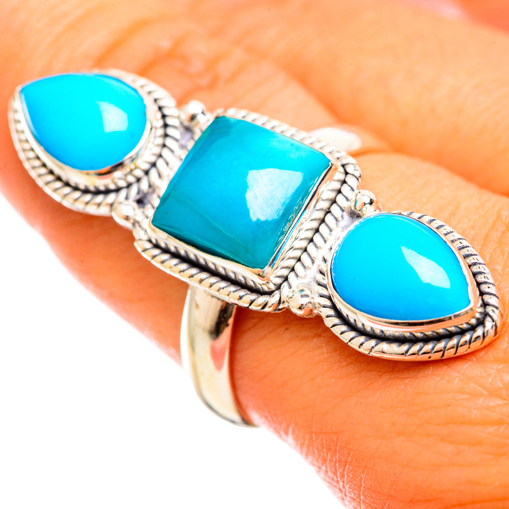 Sleeping Beauty Turquoise Rings handcrafted by Anasilvercos - RING114654
