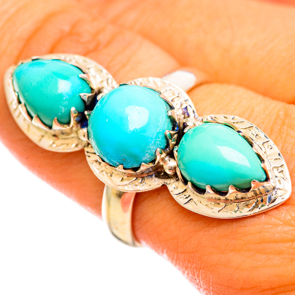Sleeping Beauty Turquoise Rings handcrafted by Anasilvercos - RING114658