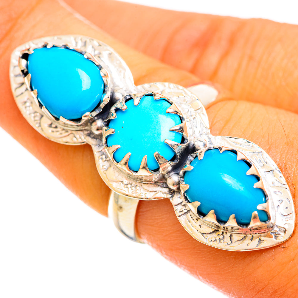 Sleeping Beauty Turquoise Rings handcrafted by Anasilvercos - RING114667