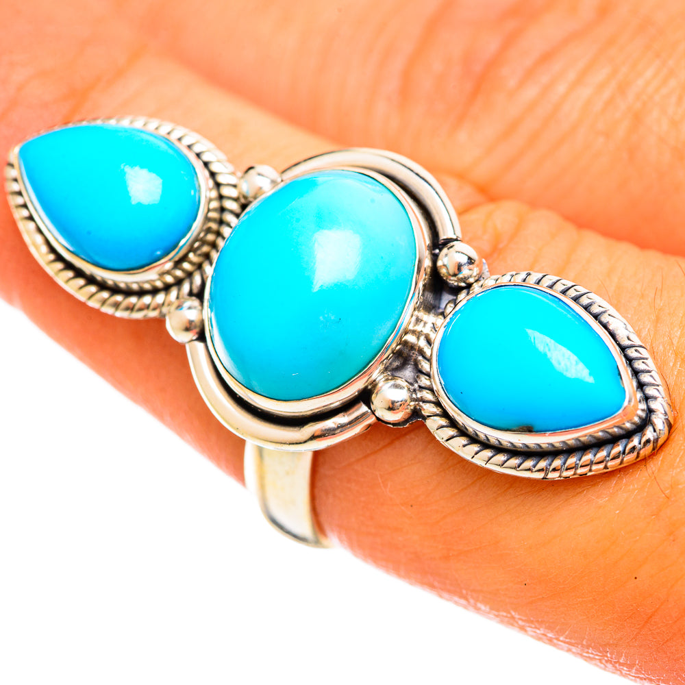 Sleeping Beauty Turquoise Rings handcrafted by Anasilvercos - RING114692