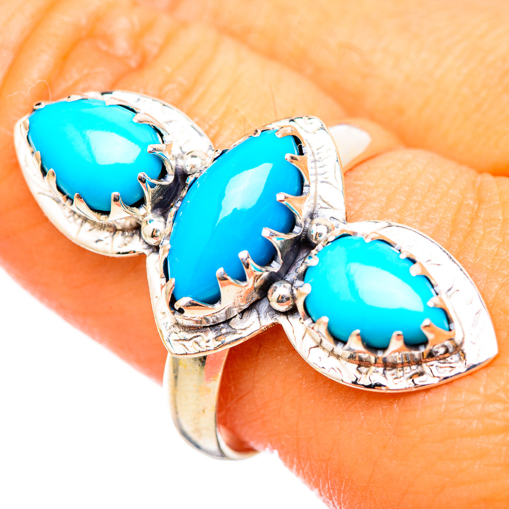 Sleeping Beauty Turquoise Rings handcrafted by Anasilvercos - RING114697