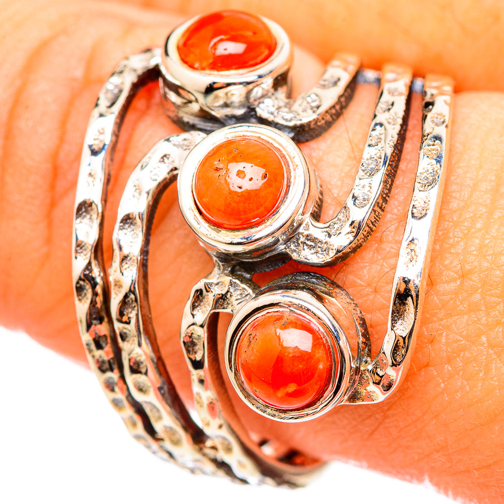 Mediterranean Red Coral Rings handcrafted by Anasilvercos - RING114711