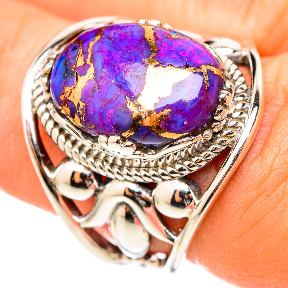 Purple Copper Composite Turquoise Rings handcrafted by Anasilvercos - RING114713