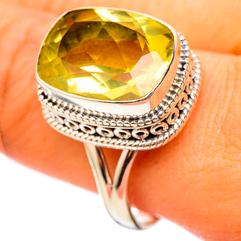 Lemon Quartz Rings handcrafted by Anasilvercos - RING114719