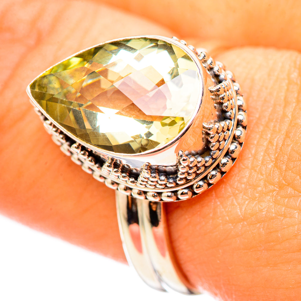 Lemon Quartz Rings handcrafted by Anasilvercos - RING114720