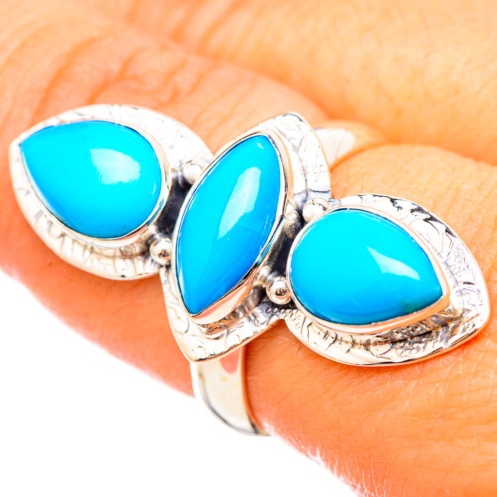 Sleeping Beauty Turquoise Rings handcrafted by Anasilvercos - RING114723