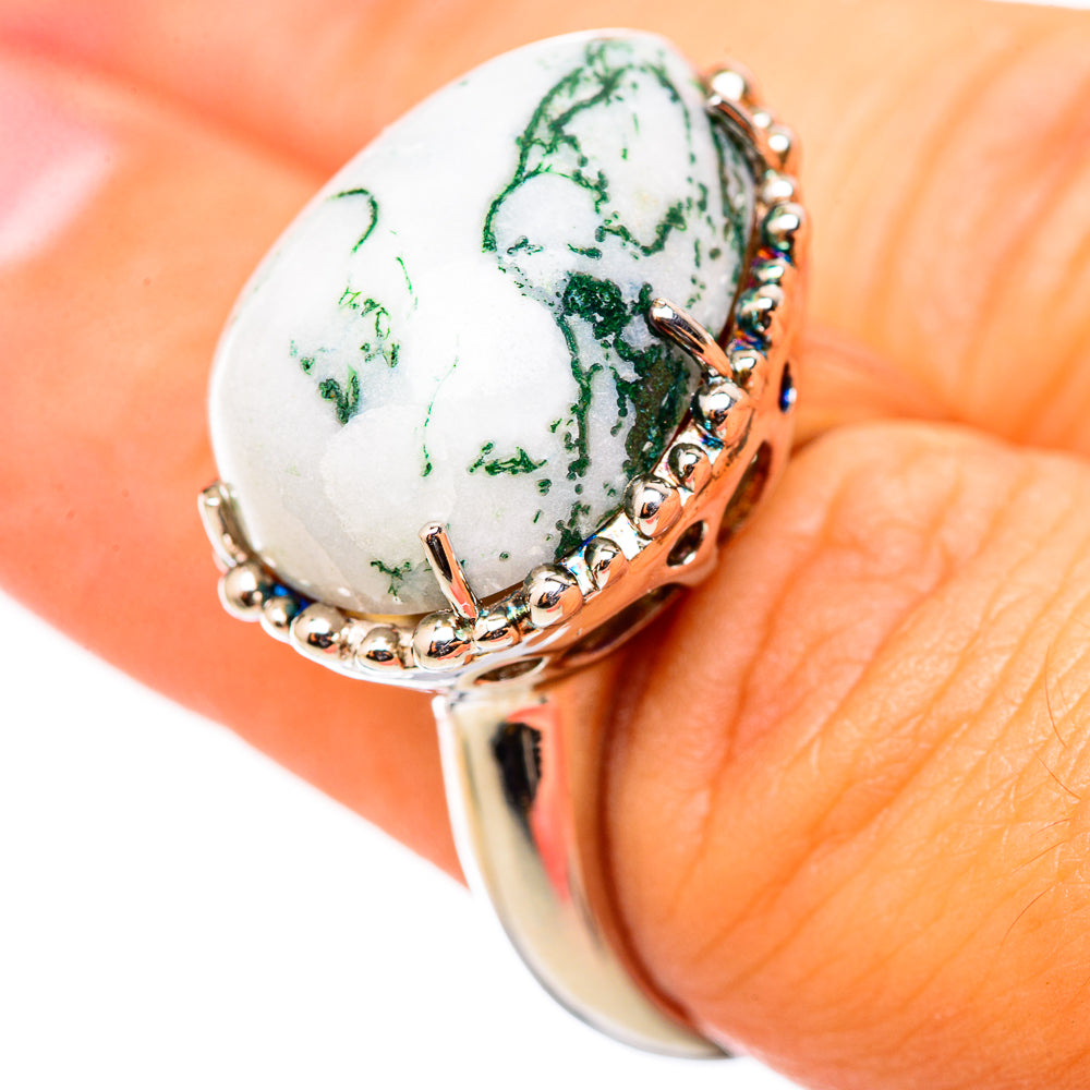 Moss Agate Rings handcrafted by Anasilvercos - RING114725