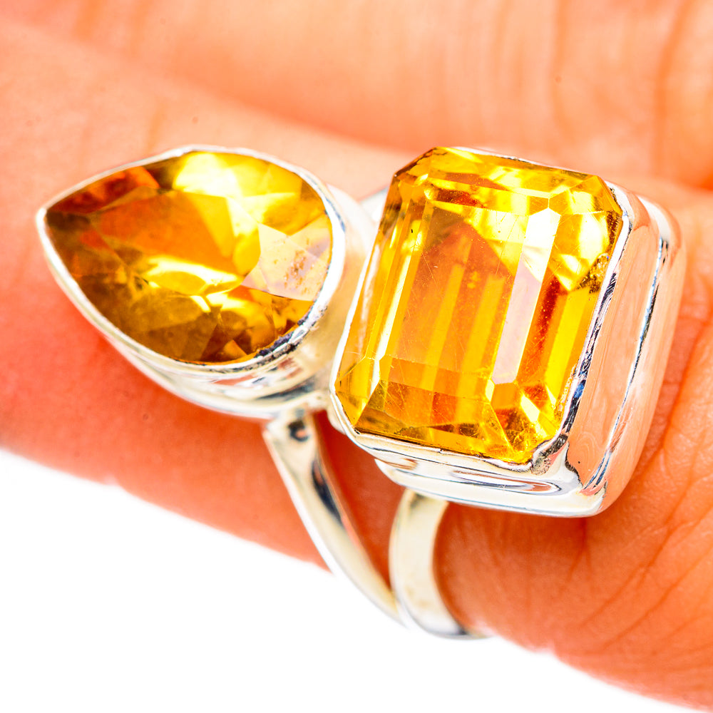 Citrine Sugarloaf Rings handcrafted by Anasilvercos - RING114729