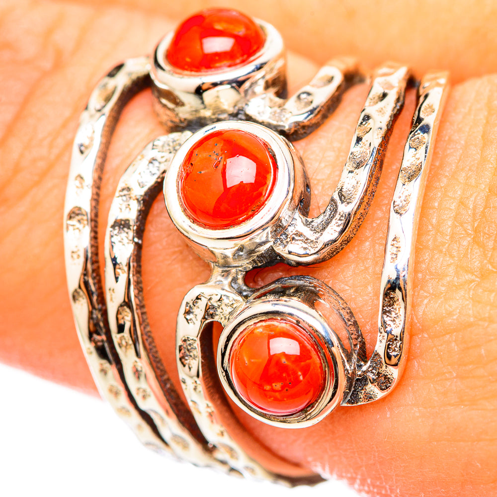 Mediterranean Red Coral Rings handcrafted by Anasilvercos - RING114734