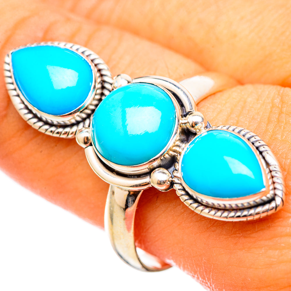 Sleeping Beauty Turquoise Rings handcrafted by Anasilvercos - RING114751
