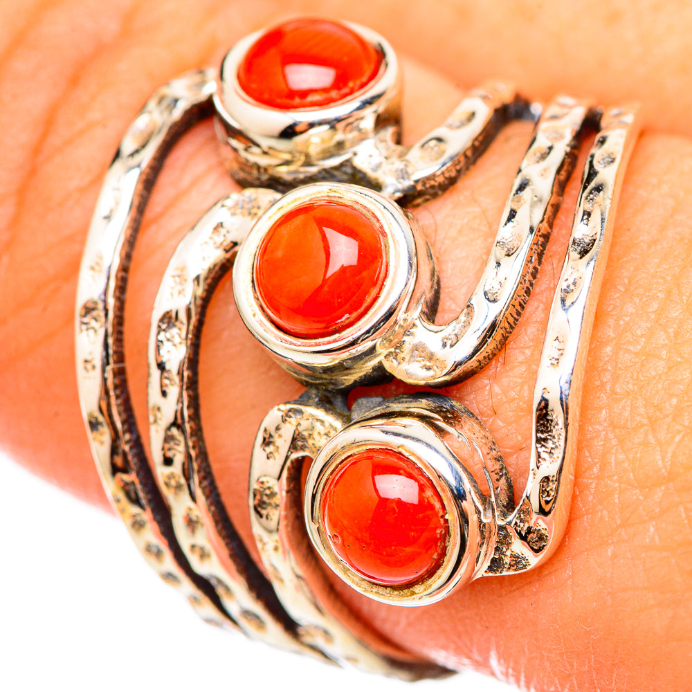 Mediterranean Red Coral Rings handcrafted by Anasilvercos - RING114760