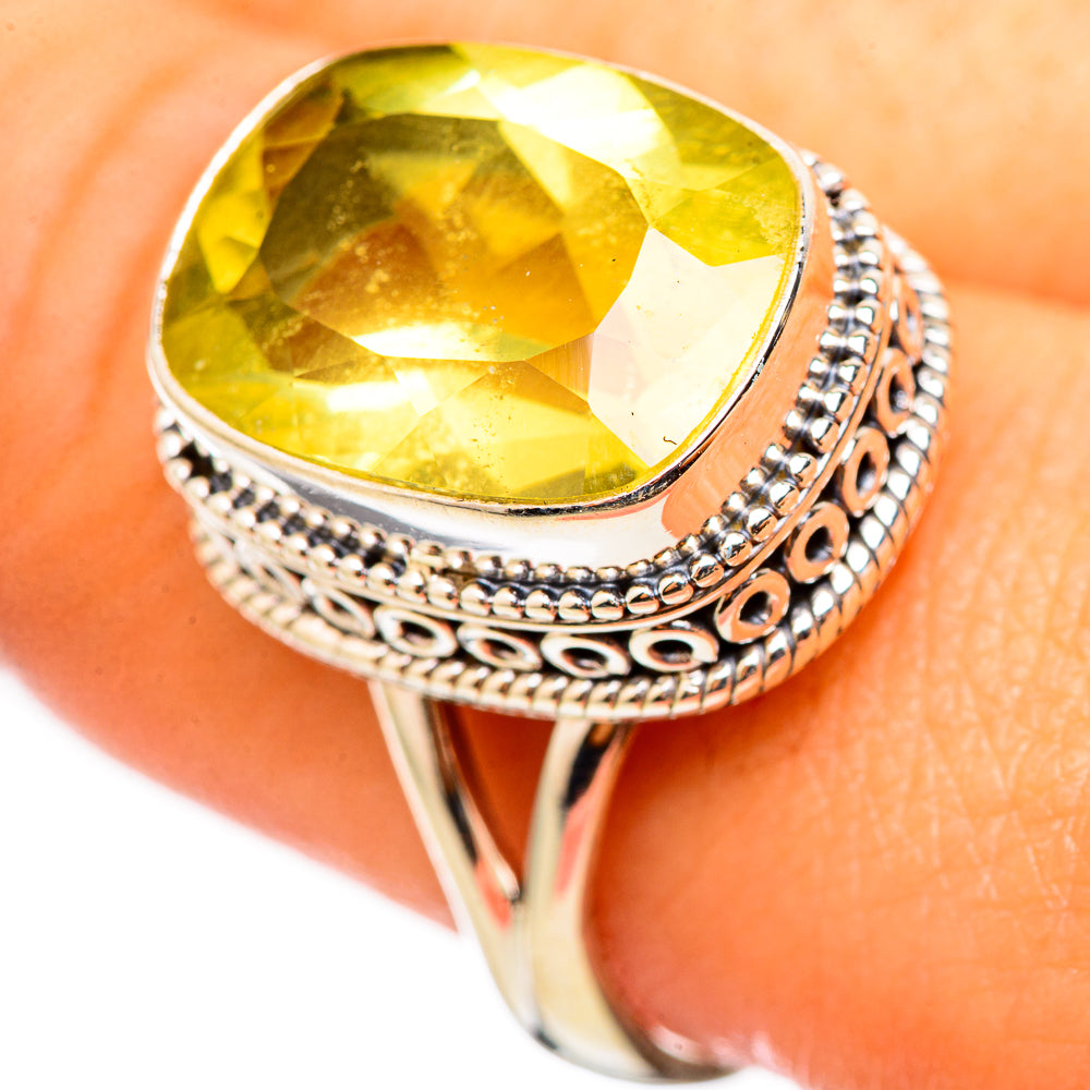 Lemon Quartz Rings handcrafted by Anasilvercos - RING114769