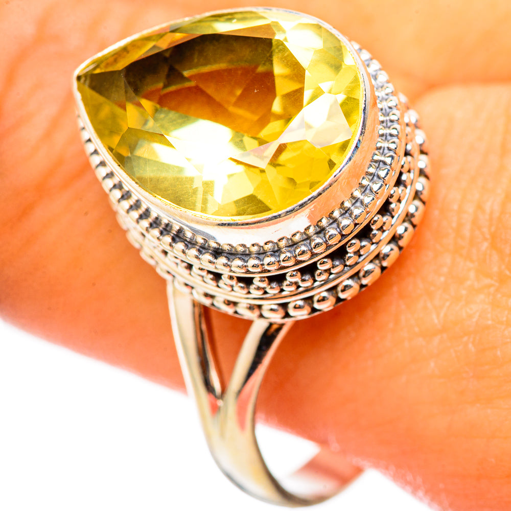 Lemon Quartz Rings handcrafted by Anasilvercos - RING114771