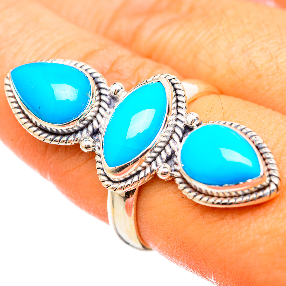 Sleeping Beauty Turquoise Rings handcrafted by Anasilvercos - RING114774