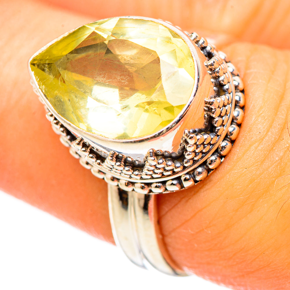 Lemon Quartz Rings handcrafted by Anasilvercos - RING114792