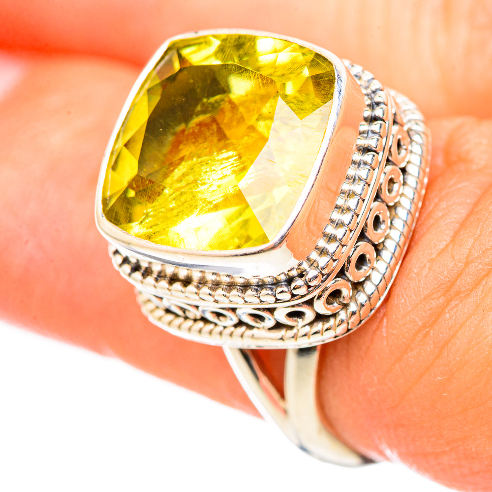 Lemon Quartz Rings handcrafted by Anasilvercos - RING114793