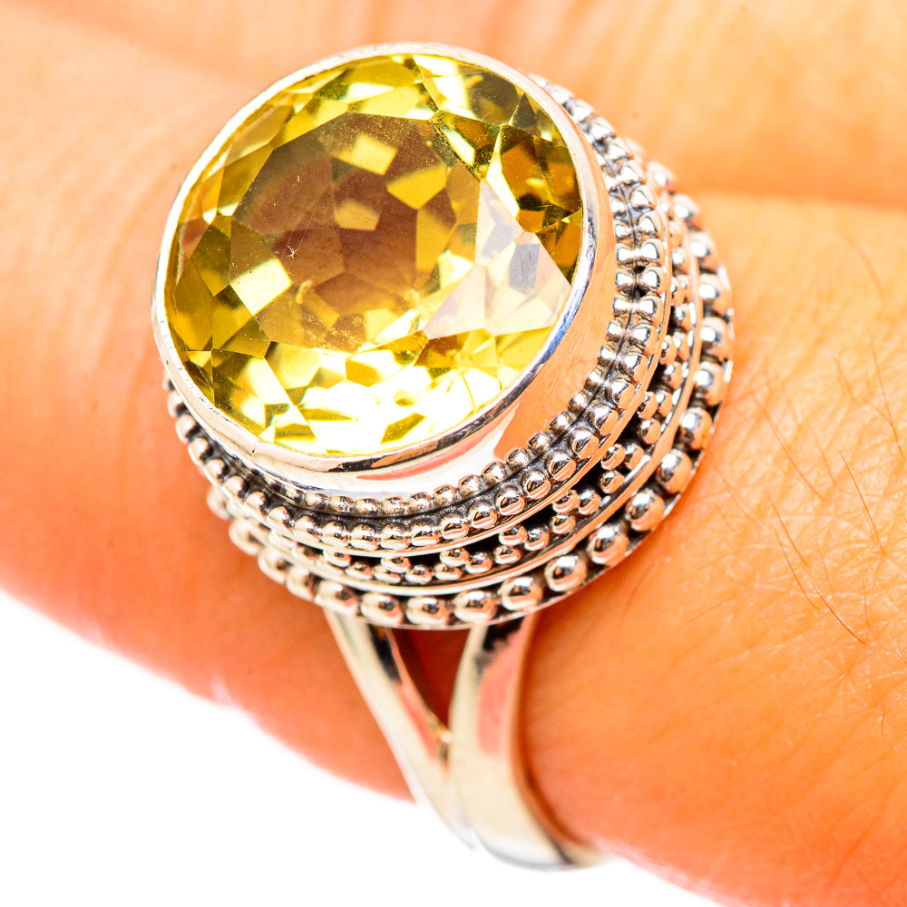 Lemon Quartz Rings handcrafted by Anasilvercos - RING114815