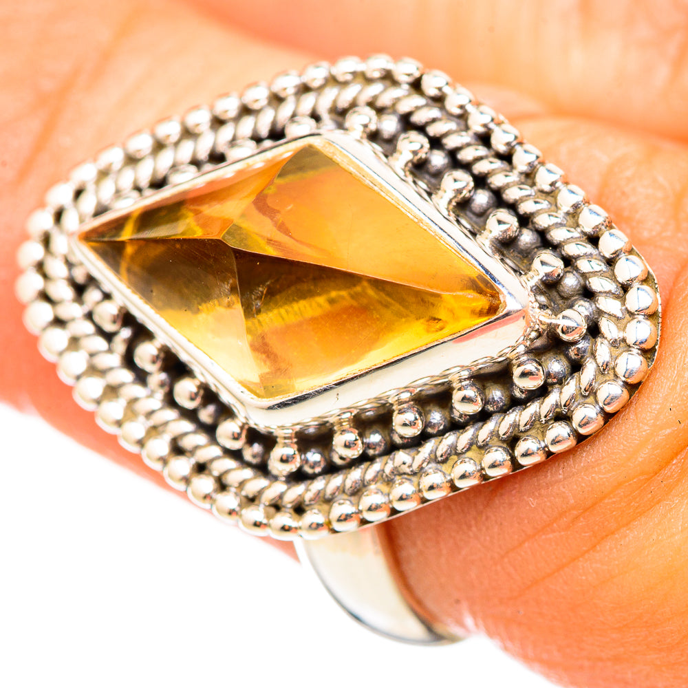 Citrine Sugarloaf Rings handcrafted by Anasilvercos - RING114824