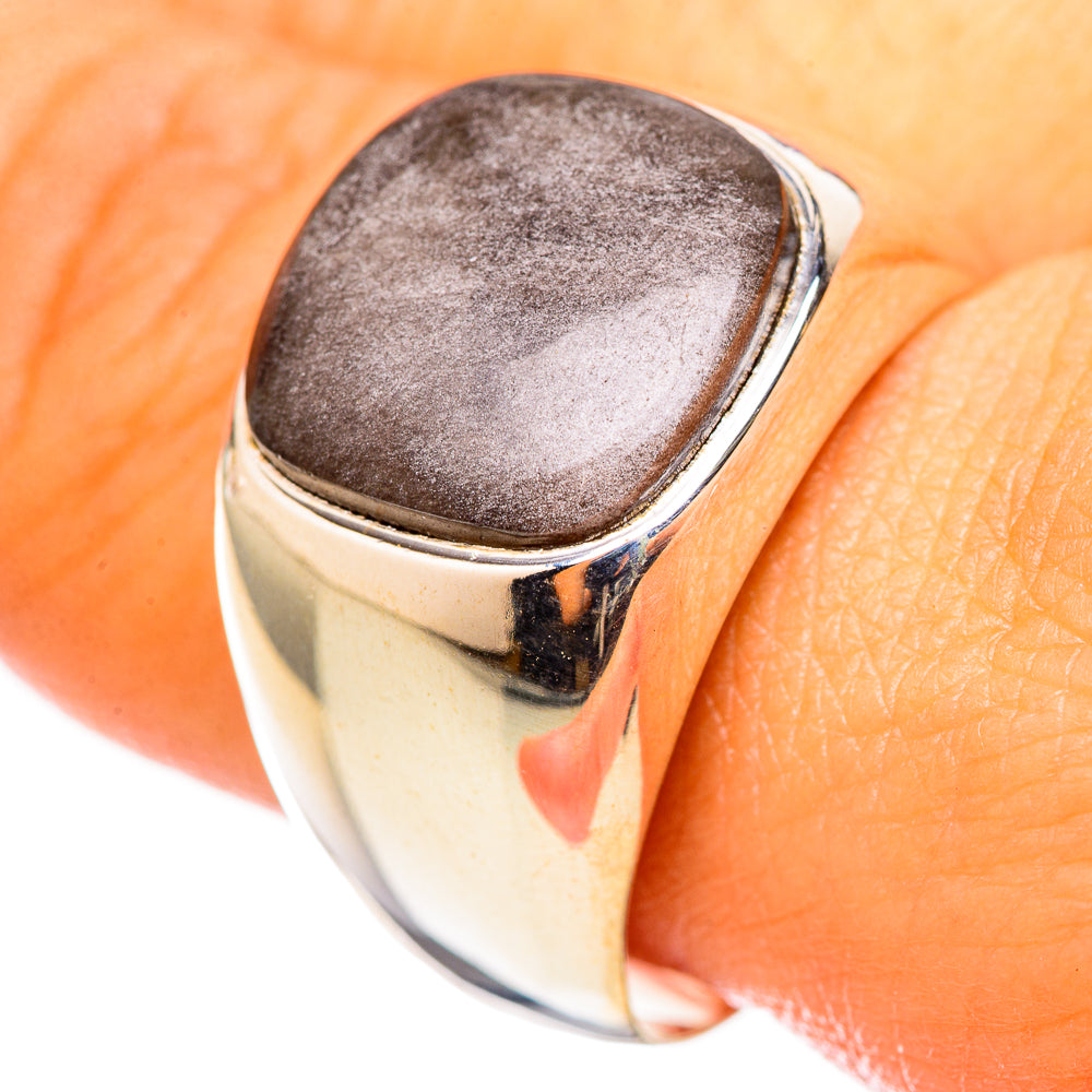 Gold Sheen Obsidian Rings handcrafted by Anasilvercos - RING114826