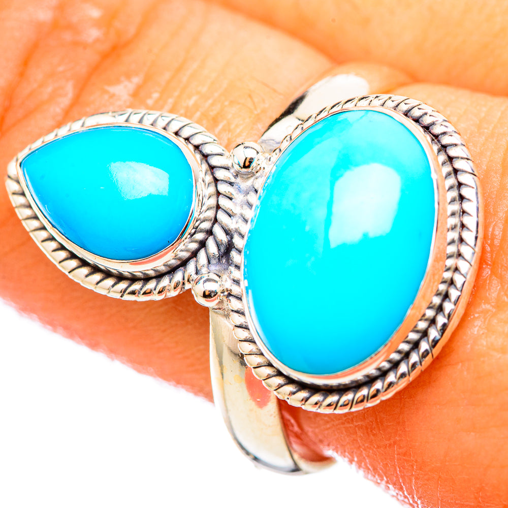 Sleeping Beauty Turquoise Rings handcrafted by Anasilvercos - RING114841