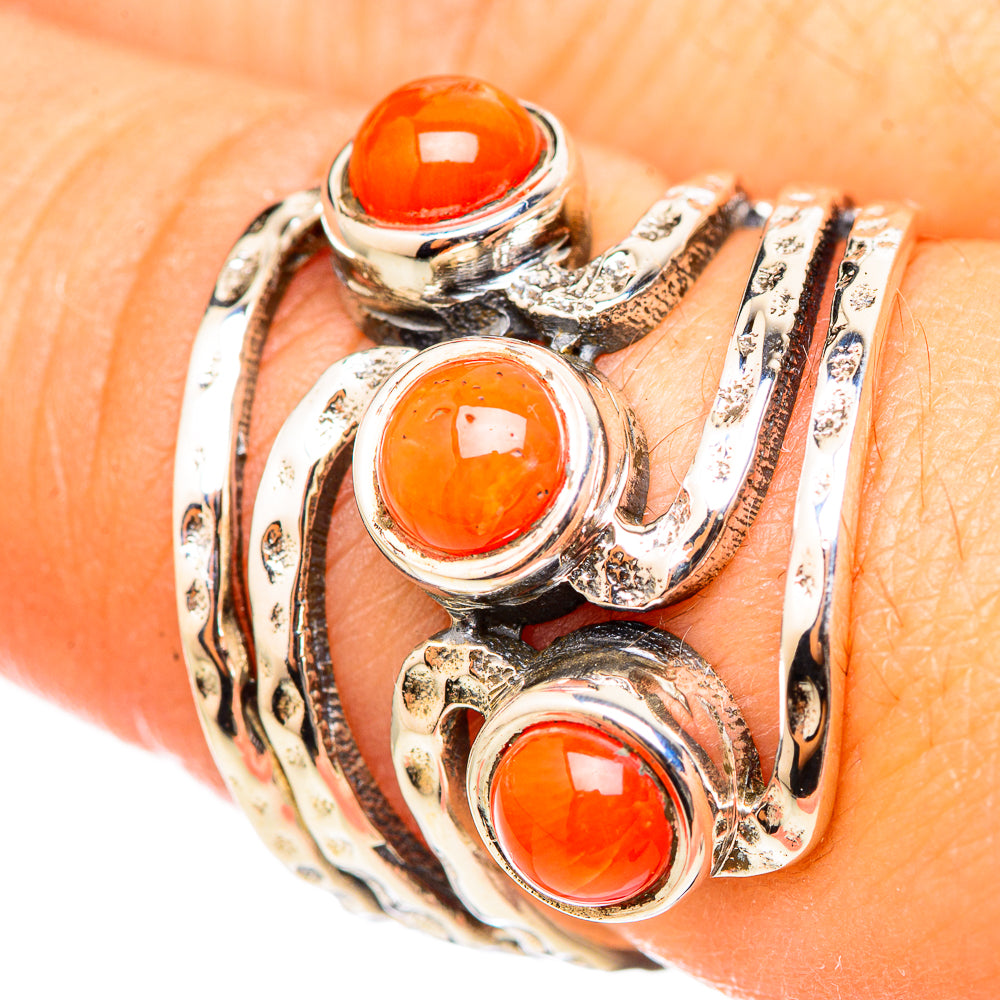 Mediterranean Red Coral Rings handcrafted by Anasilvercos - RING114852