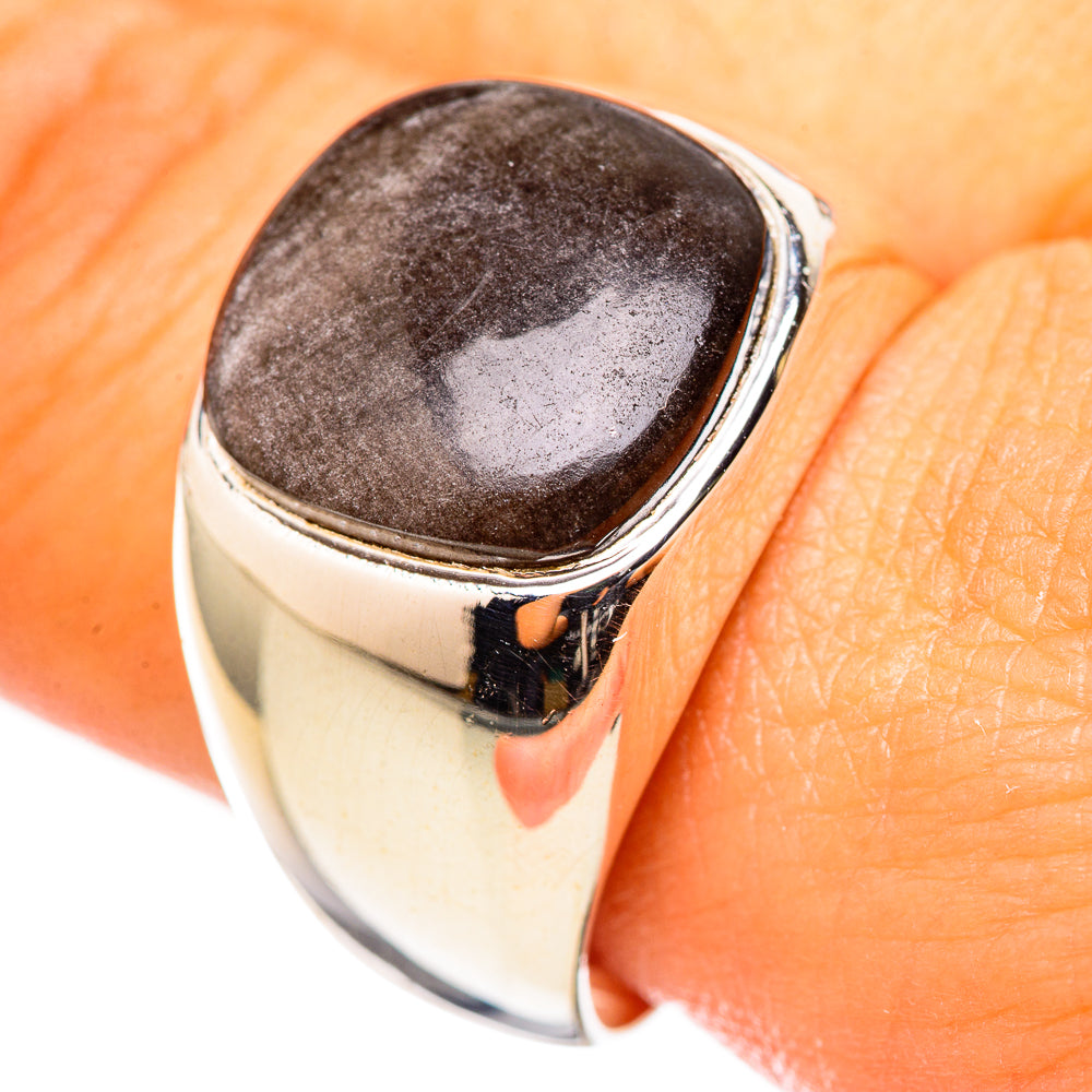 Gold Sheen Obsidian Rings handcrafted by Anasilvercos - RING114869