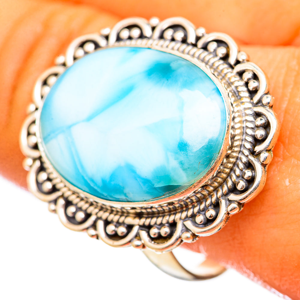Larimar Rings handcrafted by Anasilvercos - RING114907