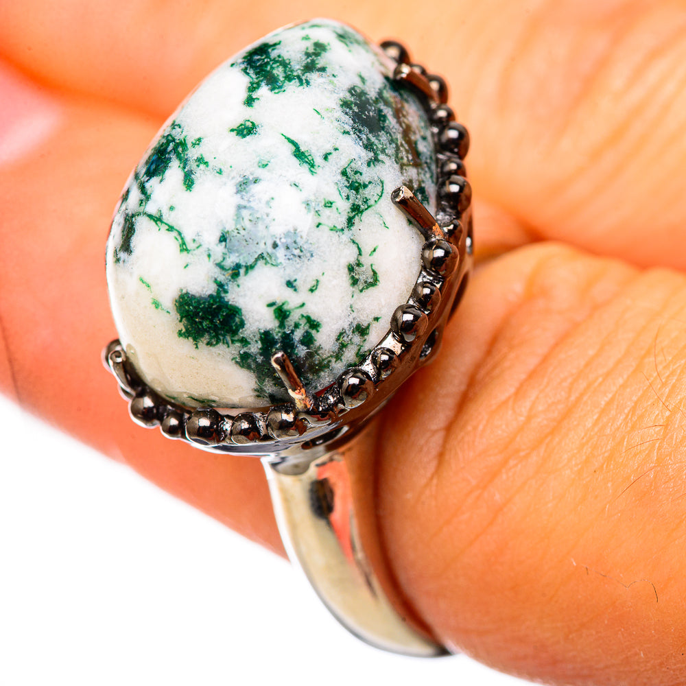 Moss Agate Rings handcrafted by Anasilvercos - RING114930