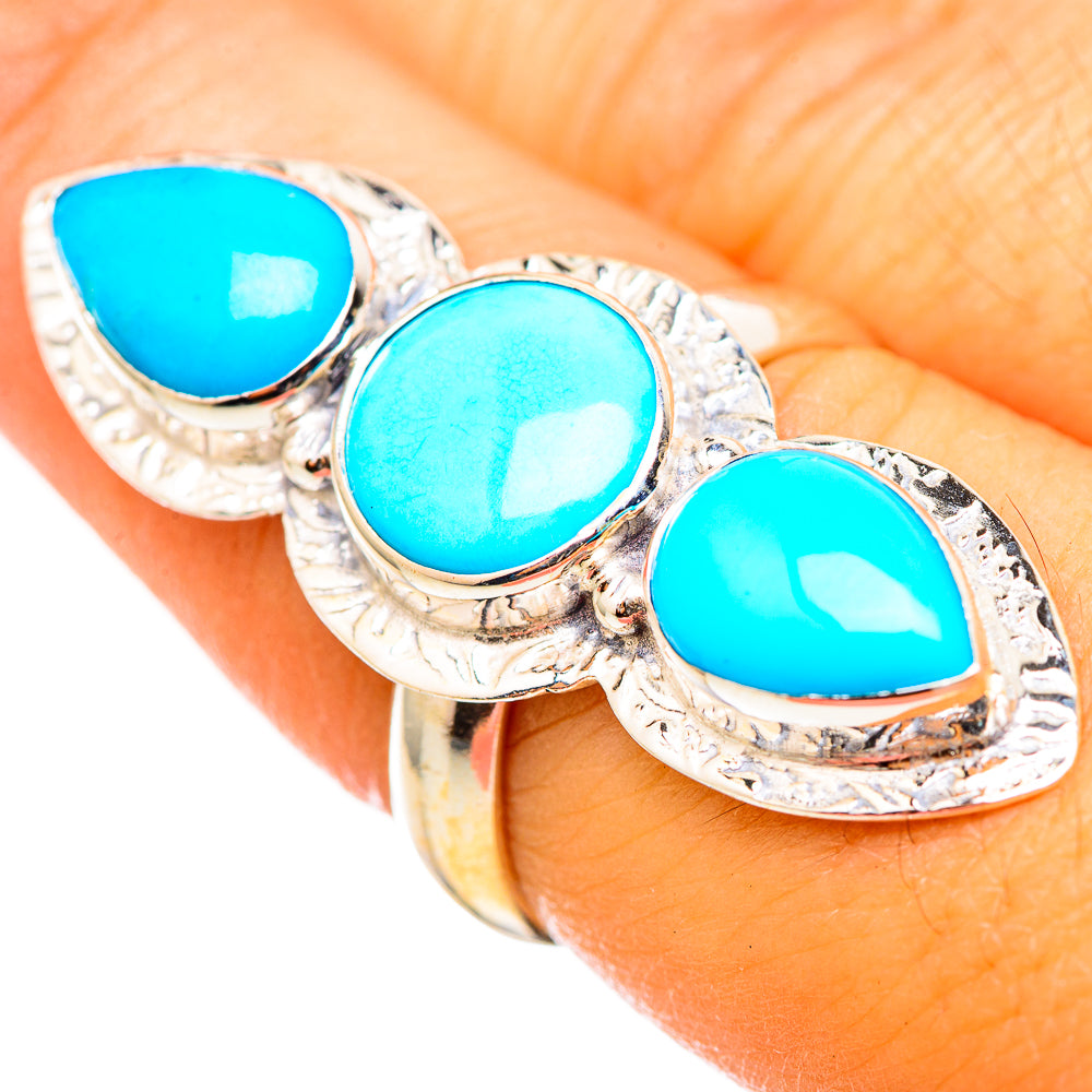 Sleeping Beauty Turquoise Rings handcrafted by Anasilvercos - RING114940