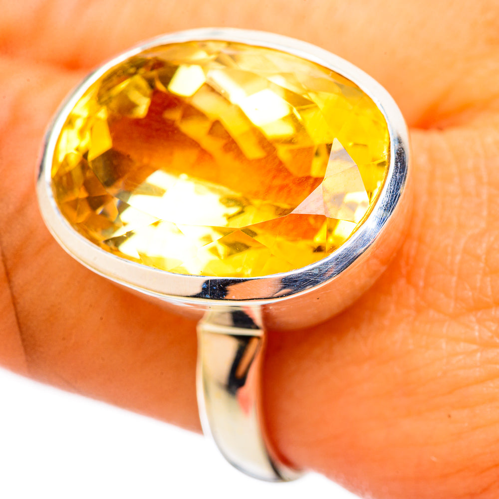 Citrine Sugarloaf Rings handcrafted by Anasilvercos - RING114947