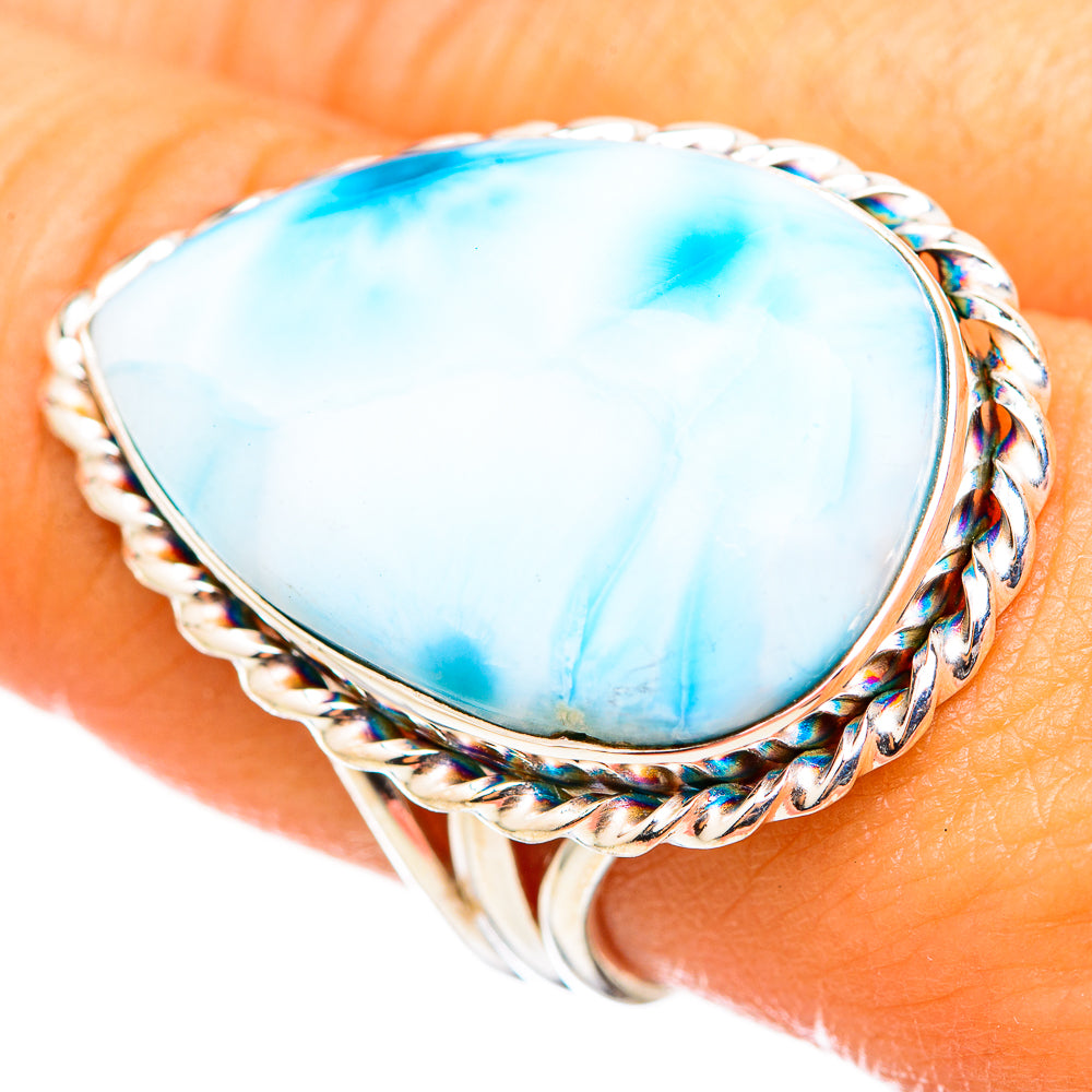 Larimar Rings handcrafted by Anasilvercos - RING114953