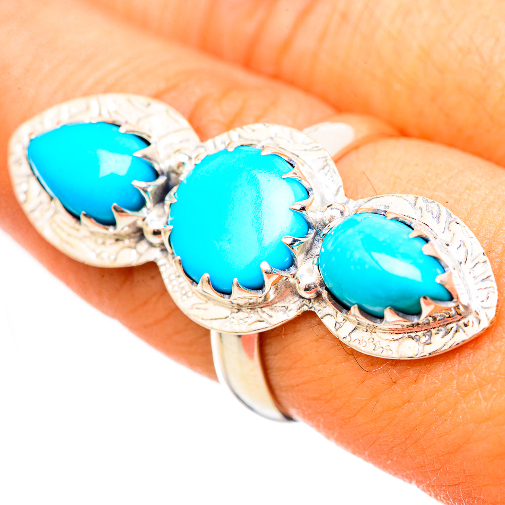 Sleeping Beauty Turquoise Rings handcrafted by Anasilvercos - RING114955
