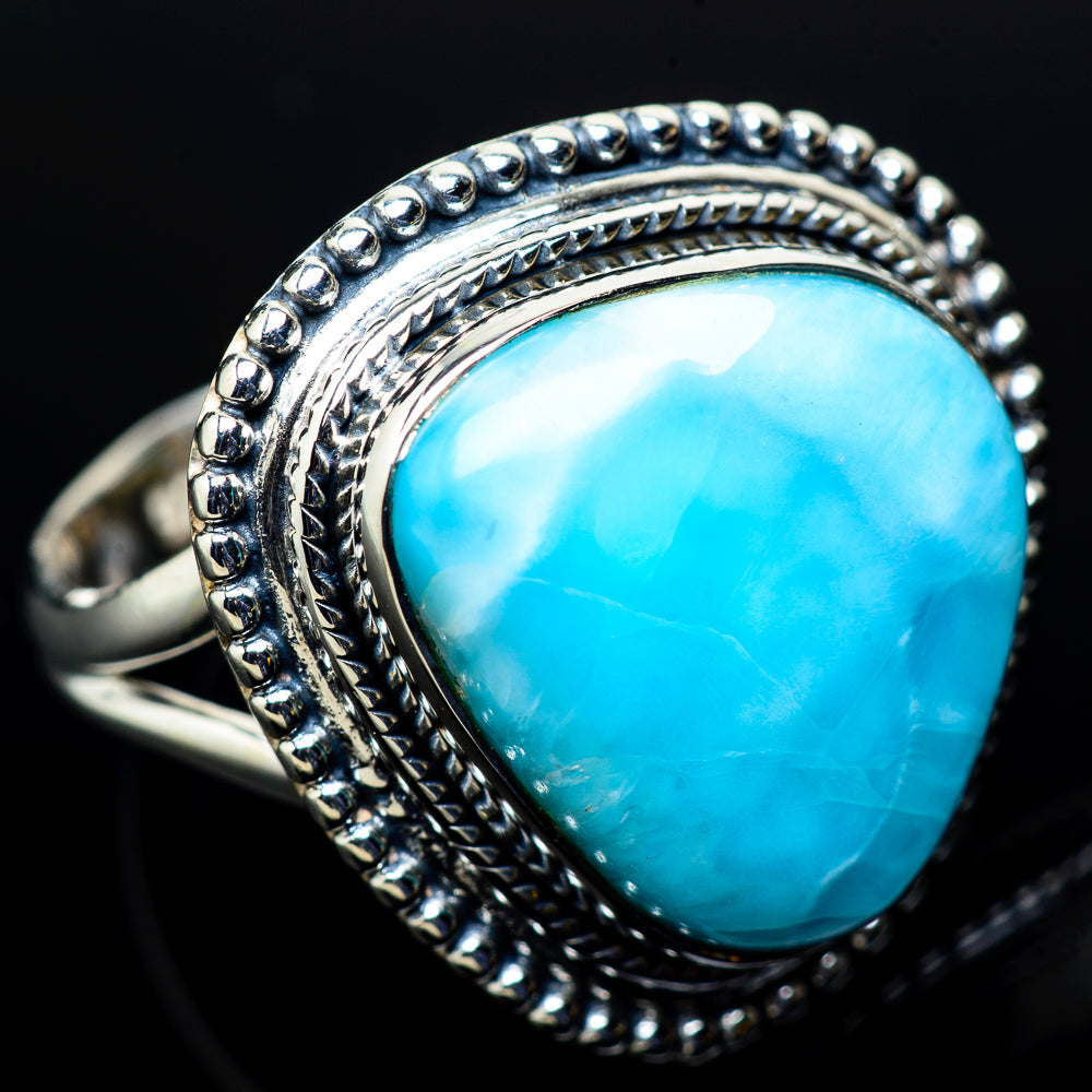 Larimar Rings handcrafted by Anasilvercos - RING11495